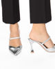 Immagine di MISS GLOBO - Sabot mules argento con sottopiede in VERA PELLE - tacco 8