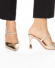 Immagine di MISS GLOBO - Sabot mules oro con sottopiede in VERA PELLE - tacco 8