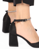 Immagine di MY JEWELS - Décolleté nero con cinturino alla caviglia in strass - TACCO 6,5
