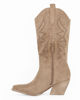 Immagine di ZOE - Texano beige in camoscio, traforato - tacco  7 cm