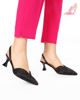 Immagine di MISS GLOBO - Décolleté slingback nera PIANTA LARGA con strass, sottopiede VERA PELLE- tacco 6,5