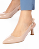 Immagine di MISS GLOBO - Décolleté slingback nude naplak MADE IN ITALY, sottopiede VERA PELLE - TACCO 6CM