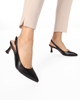 Immagine di MISS GLOBO - Décolleté slingback nera MADE IN ITALY, sottopiede VERA PELLE - TACCO 6CM