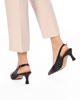Immagine di MISS GLOBO - Décolleté slingback nera MADE IN ITALY, sottopiede VERA PELLE - TACCO 6CM