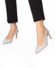 Immagine di MISS GLOBO - Décolleté slingback argento glitter, sottopiede VERA PELLE -tacco 7cm