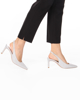 Immagine di MISS GLOBO - Décolleté slingback argento glitter, sottopiede VERA PELLE -tacco 7cm