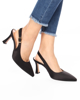 Immagine di MISS GLOBO - Décolleté slingback nero raso MADE IN ITALY- TACCO 7CM