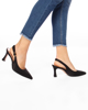 Immagine di MISS GLOBO - Décolleté slingback nero raso MADE IN ITALY- TACCO 7CM