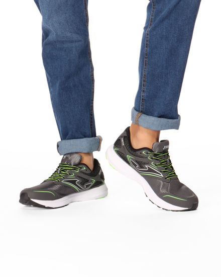 Immagine di JOMA - Scarpa da running da uomo grigia e verde lime con plantare e soletta in EVA - META MEN 2212