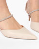 Immagine di MISS GLOBO -  Slingback beige con strass, in VERA PELLE a pianta larga - tacco 6 cm