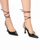 Immagine di MISS GLOBO - Slingback nere lace up con sottopiede in VERA PELLE - tacco 9 cm