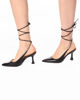 Immagine di MISS GLOBO - Slingback nere lace up con sottopiede in VERA PELLE - tacco 9 cm