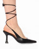 Immagine di MISS GLOBO - Slingback nere lace up con sottopiede in VERA PELLE - tacco 9 cm