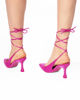 Immagine di MISS GLOBO - Slingback raso fuxia  lace up con sottopiede in VERA PELLE - tacco 9 cm