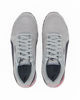 Immagine di PUMA - Sneakers grigia e blu scuro in VERA PELLE con dettagli rossi e soletta in memory foam, numerata 36/39 - ST RUNNER V3 SD JR