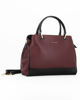 Immagine di DAVID JONES - Borsa due manici bordeaux con fascia nera sul fondo e tre scomparti principali, tracolla removibile