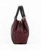 Immagine di DAVID JONES - Borsa due manici bordeaux con fascia nera sul fondo e tre scomparti principali, tracolla removibile