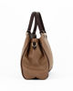 Immagine di DAVID JONES - Borsa due manici beige con fascia nera sul fondo e tre scomparti principali, tracolla removibile