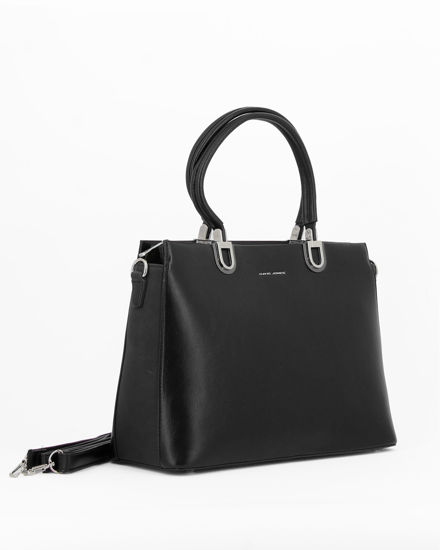 Immagine di DAVID JONES - Borsa nera due manici con tre scomparti principali e tasca posteriore, tracolla removibile