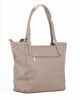 Immagine di DAVID JONES - Borsa shopping taupe con tasca posteriore e foulard sui manici removibile