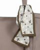 Immagine di DAVID JONES - Borsa shopping taupe con tasca posteriore e foulard sui manici removibile