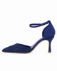 Immagine di MISS GLOBO - Décolleté raso blu con strass PIANTA LARGA - tacco 8,5cm