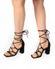Immagine di MISS GLOBO - Sandalo lace up con punta quadrata e sottopiede in VERA PELLE, tacco 9CM