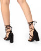 Immagine di MISS GLOBO - Sandalo lace up con punta quadrata e sottopiede in VERA PELLE, tacco 9CM