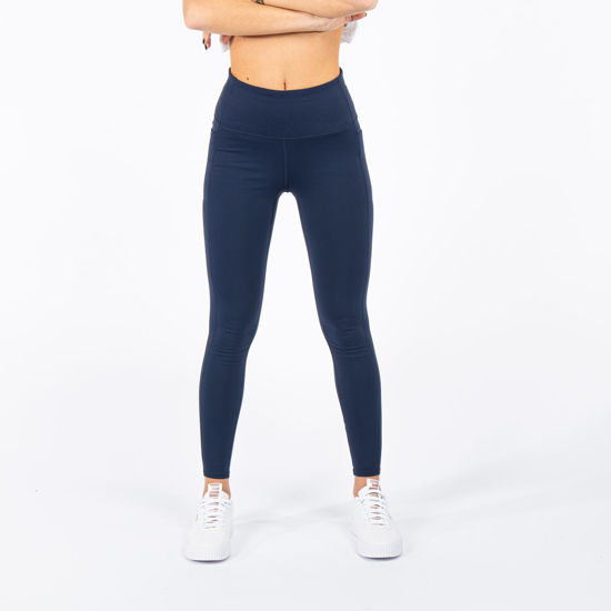 Immagine di SKECHERS - Leggins da donna a vita alta in tessuto traspirante blu con protezione solare UPF 40+
