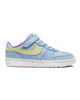 Immagine di NIKE - Sneakers da bambina in VERA PELLE lilla e giallo fluo con strappo, numerata 28/35 - COURT BOROUGH LOW 2 PS