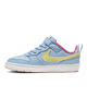 Immagine di NIKE - Sneakers da bambina in VERA PELLE lilla e giallo fluo con strappo, numerata 28/35 - COURT BOROUGH LOW 2 PS