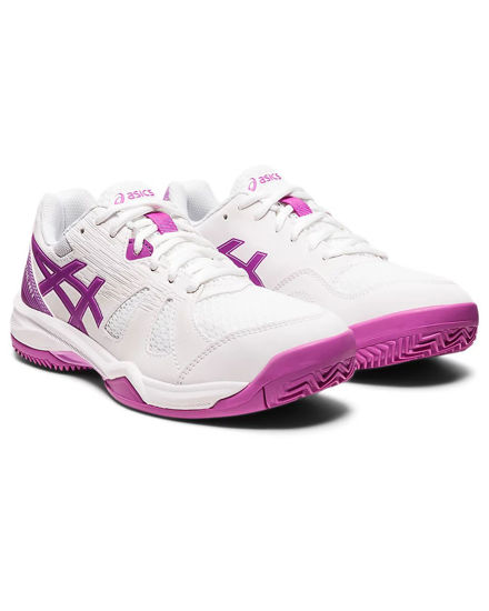 Immagine di ASICS - Scarpa da padel bianca e viola con ammortizzazione in GEL, numerata 35,5/40 - GEL PADEL PRO 5 GS