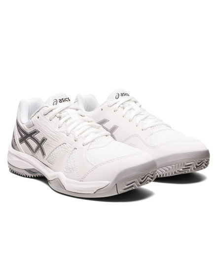 Immagine di ASICS - Scarpa da padel bianca e argento con ammortizzazione in GEL, numerata 37,5/42 - GEL PADEL PRO 5