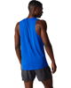 Immagine di ASICS - Canotta da running uomo blu in tessuto traspirante con logo riflettente