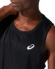 Immagine di ASICS - Canotta da running uomo nera in tessuto traspirante con logo riflettente