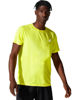 Immagine di ASICS - T shirt da running uomo giallo fluo in tessuto traspirante con logo riflettente