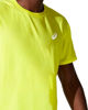 Immagine di ASICS - T shirt da running uomo giallo fluo in tessuto traspirante con logo riflettente