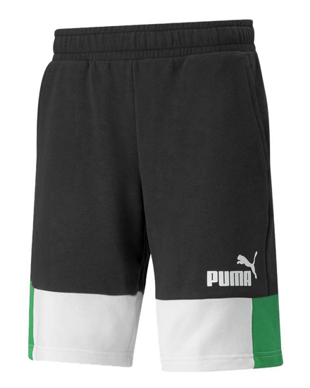 Immagine di PUMA - Pantalone corto da uomo nero e bianco con dettagli verdi