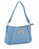 Immagine di SOLO SOPRANI - Borsa azzurra un manico con dettaglio borchie e logo metallico frontale