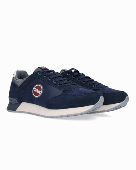 Immagine di COLMAR - Sneakers blu in VERA PELLE, modello TRAVIS AUTHENTIC
