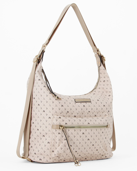 Immagine di CORTINA POLO STYLE - Borsa beige con tracolla e manico regolabili e tasca frontale