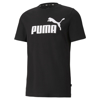 Immagine di PUMA - T shirt girocollo da uomo nera in cotone con logo bianco