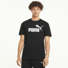 Immagine di PUMA - T shirt girocollo da uomo nera in cotone con logo bianco