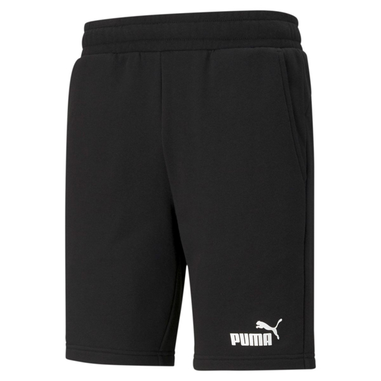 Immagine di PUMA - Pantalone corto da uomo nero con logo bianco slim fit