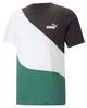 Immagine di PUMA - T shirt girocollo da uomo nera bianca e verde in cotone con logo bianco
