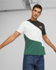 Immagine di PUMA - T shirt girocollo da uomo nera bianca e verde in cotone con logo bianco