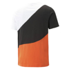 Immagine di PUMA - T shirt girocollo da uomo bianca nera e arancione in cotone con logo nero
