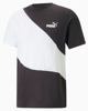 Immagine di PUMA - T shirt girocollo da uomo nera e bianca in cotone con logo bianco