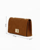 Immagine di MISS GLOBO - Pochette camel scamosciata con patta e chiusura a girello