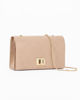 Immagine di MISS GLOBO - Pochette beige scamosciata con patta e chiusura a girello